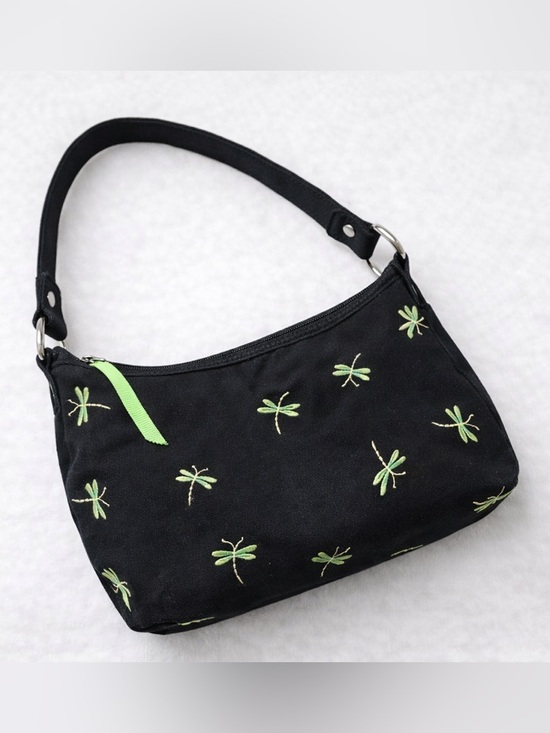 Talbots Handbags - Talbots Dragonfly Shoulder Bag Y2K Mini Purse Black Green Cute